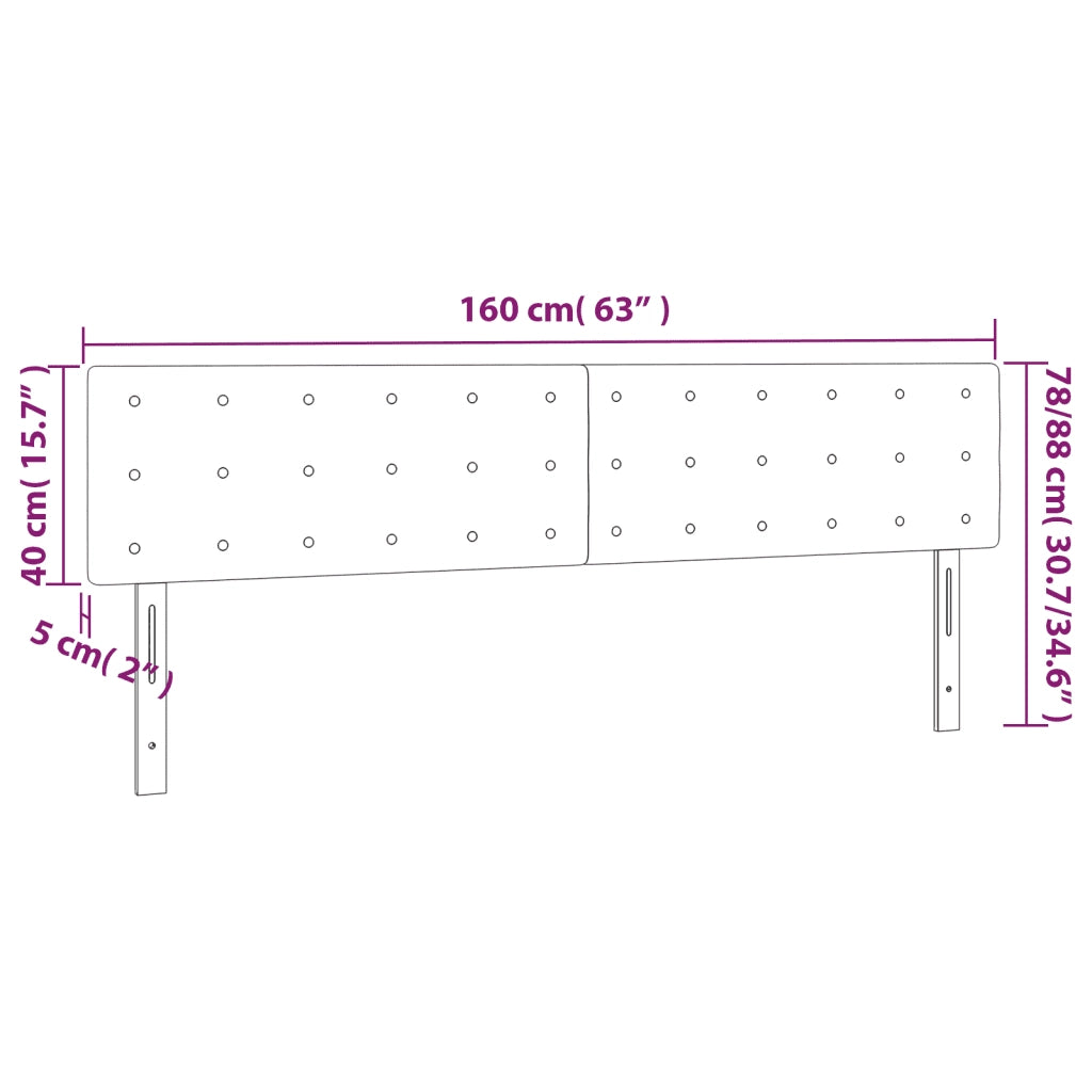 Testiera 2 pz-Set di 2 Testata-Testiera Decorativa Nera 80x5x78/88 cm in Tessuto 589787