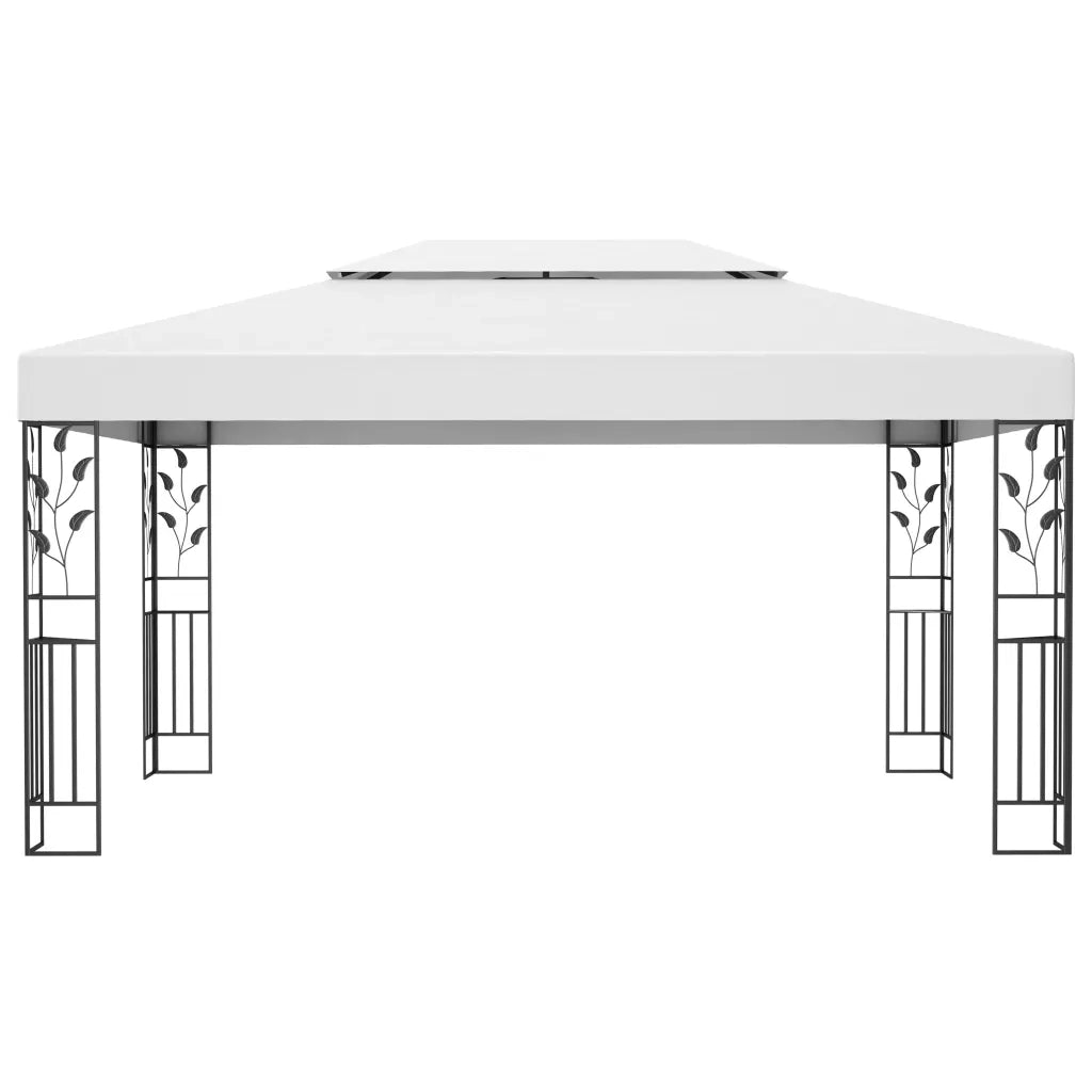 Gazebo | Pergolato con Tetto Doppio 3x4 m Bianco