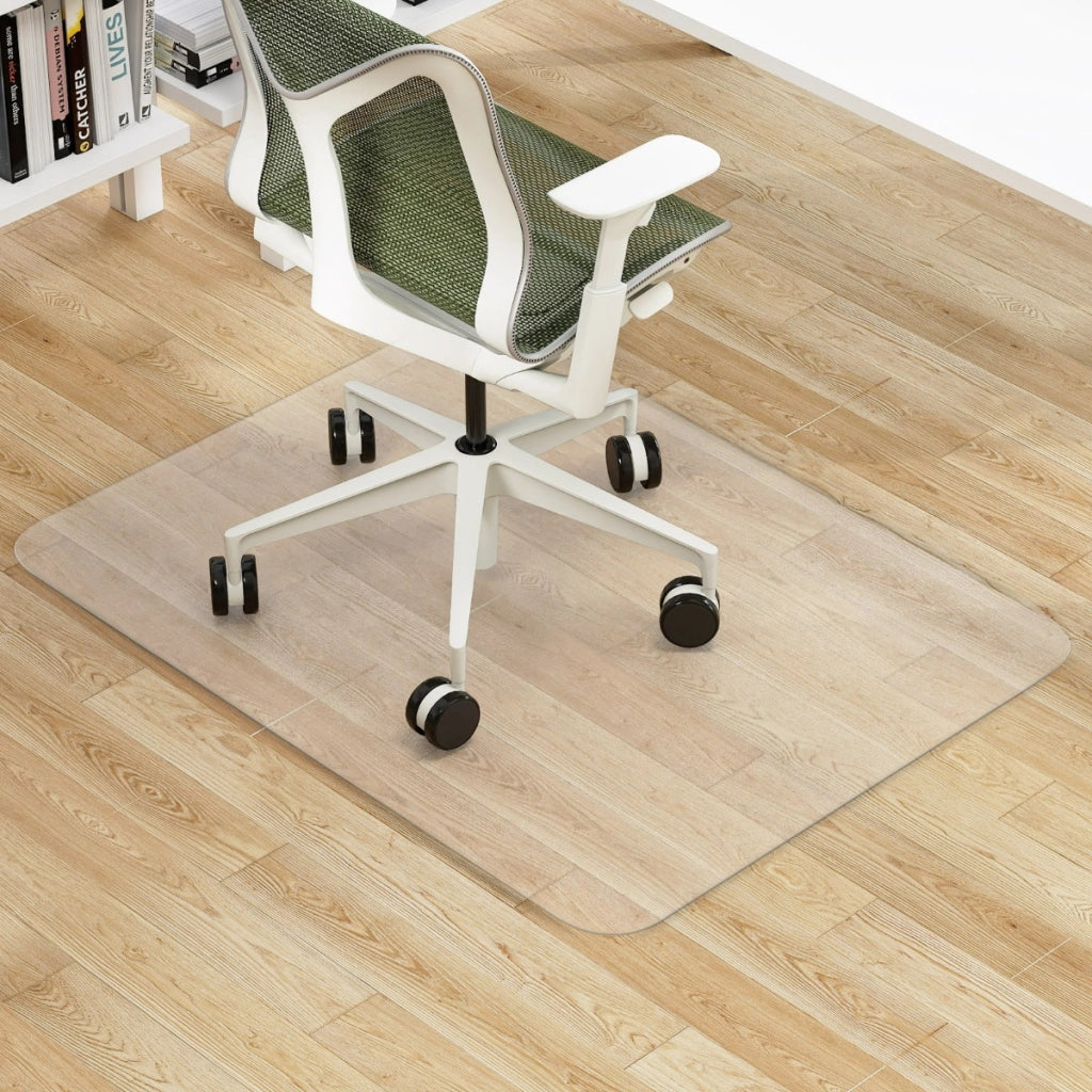 Tappetino trasparente per sedie per pavimenti in legno massello, Tappeto protettivo in PVC per sedie con rotelle 120 x 90 cm-Tappetini