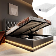 letto imbottito pu nero 140 x 200 cm
