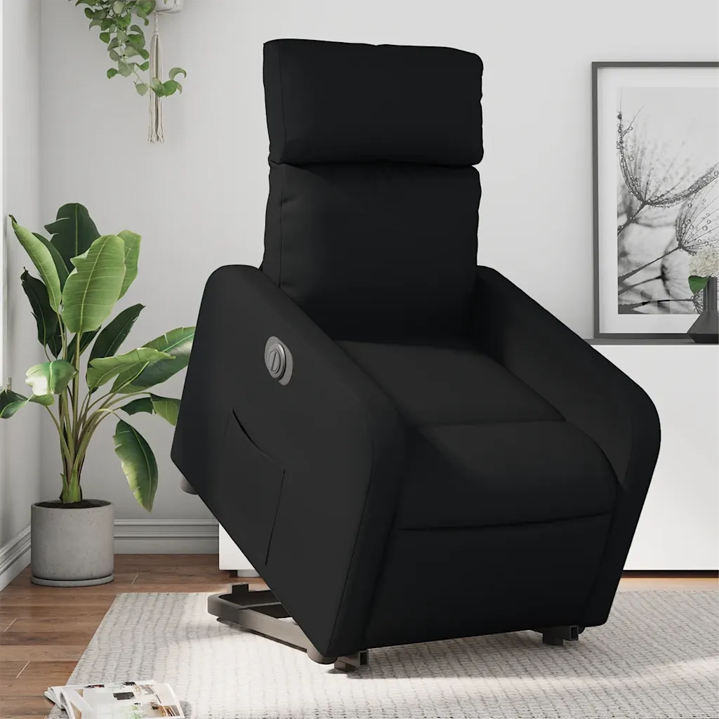 Poltrona | Sedia Relax Alzapersona Reclinabile Elettrica Nera in Similpelle