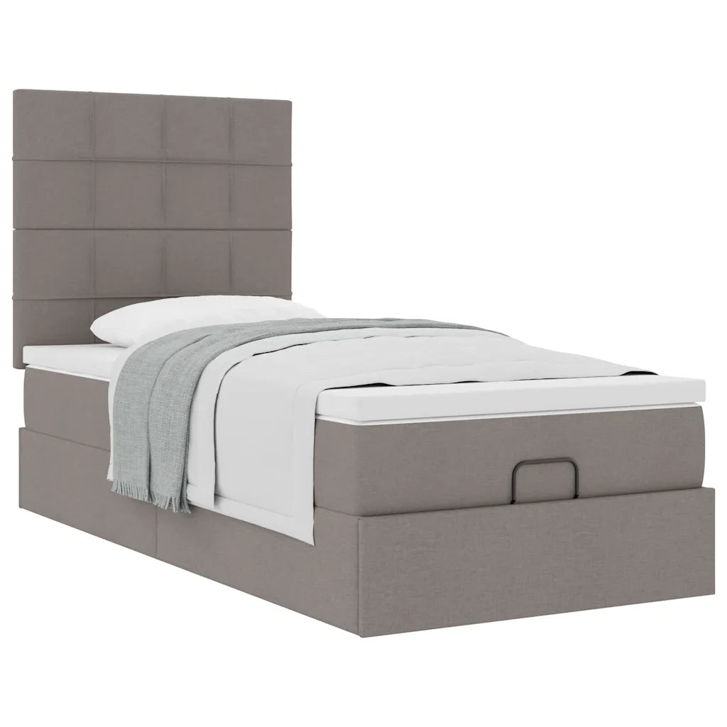 Pouf Letto con Materasso Tortora 100x200 cm in Tessuto 3313137