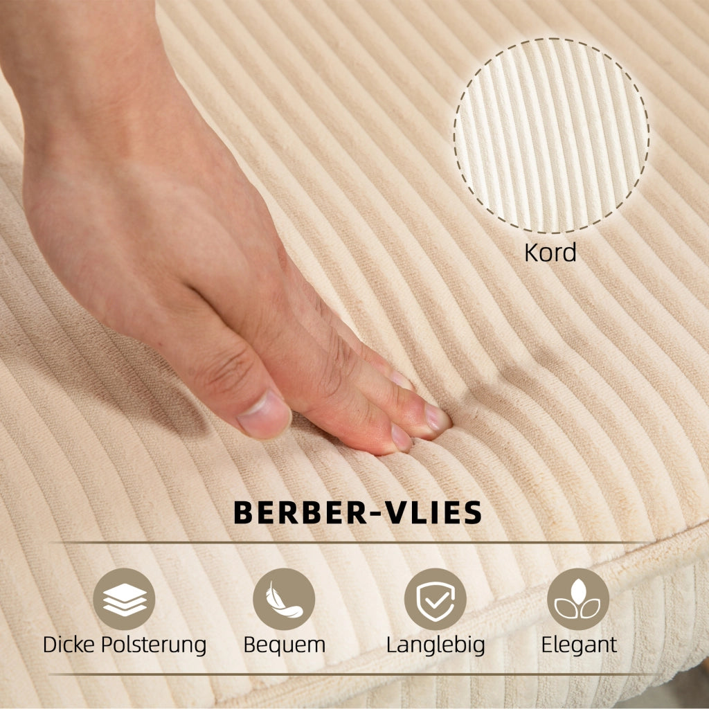 Poltrona dondolo ¨C Minimal ¨C beige tessuto imbottita legno e metallo