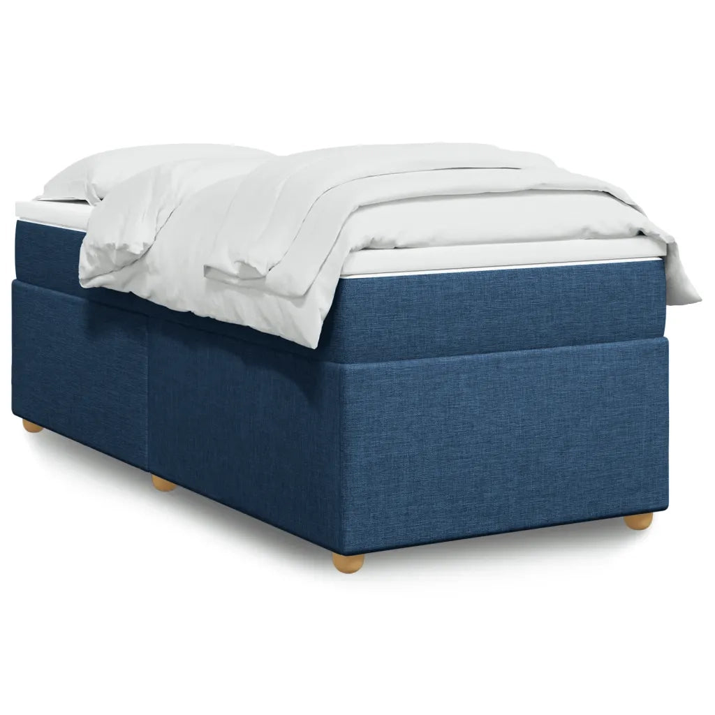 Letto singolo | Letto per adulti | Giroletto a Molle con Materasso Blu 90x200 cm inTessuto