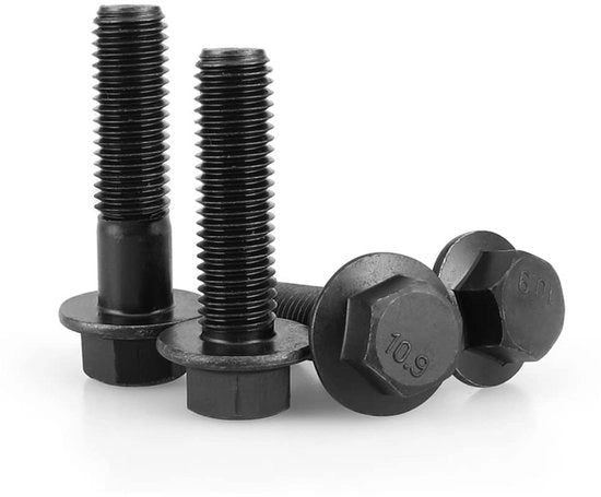 Viti a flangia - Viti a 5 viti - Acciaio galvanizzato - M10x45mm - 2 pezzi - Resistente alla corrosione - Viti a flangia con boccetta