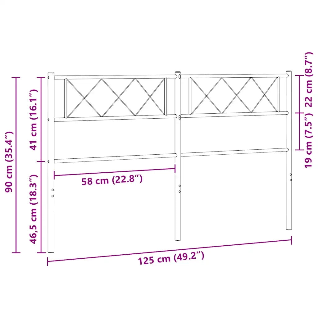 Testiera di Ricambio in Metallo Nero 120 cm 372308