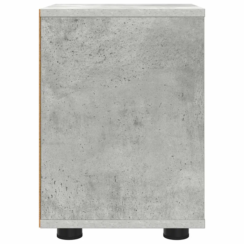 Comodino | Armadio da Notte | Mobiletto da notte Grigio cemento 30,5 x 30 x 43 cm Legno multistrato
