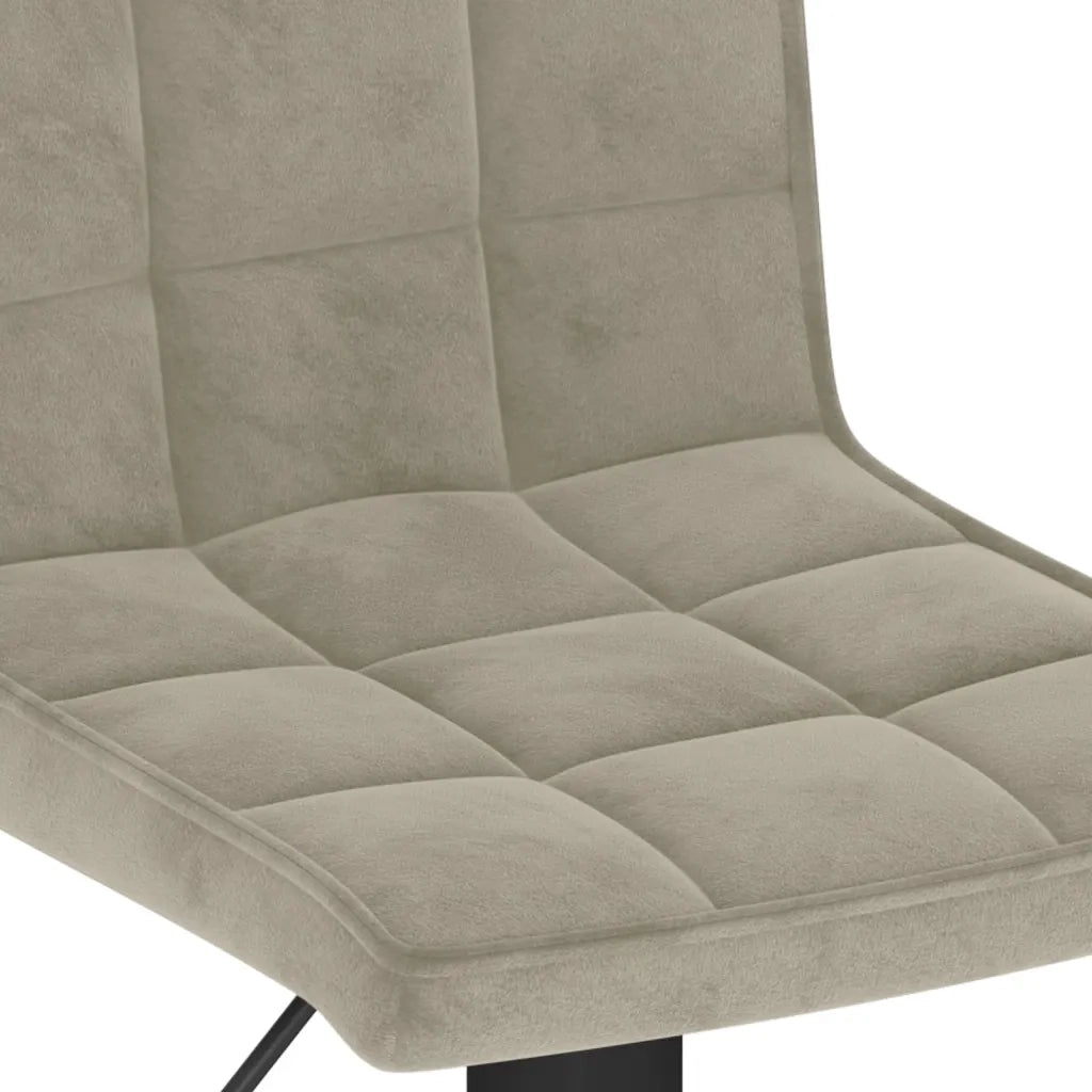 Sgabello da Bar Grigio Chiaro in Velluto 335752