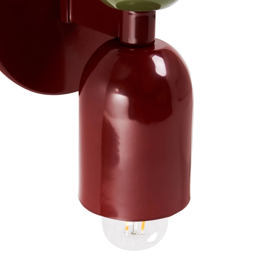 Set di 2 lampade da parete a due luci Up-Down Scones rosso e verde
