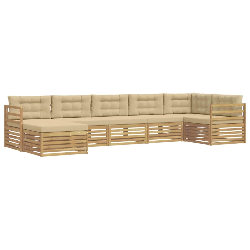 Set di divani da esterno 7 pz Bianco e Beige 3390828