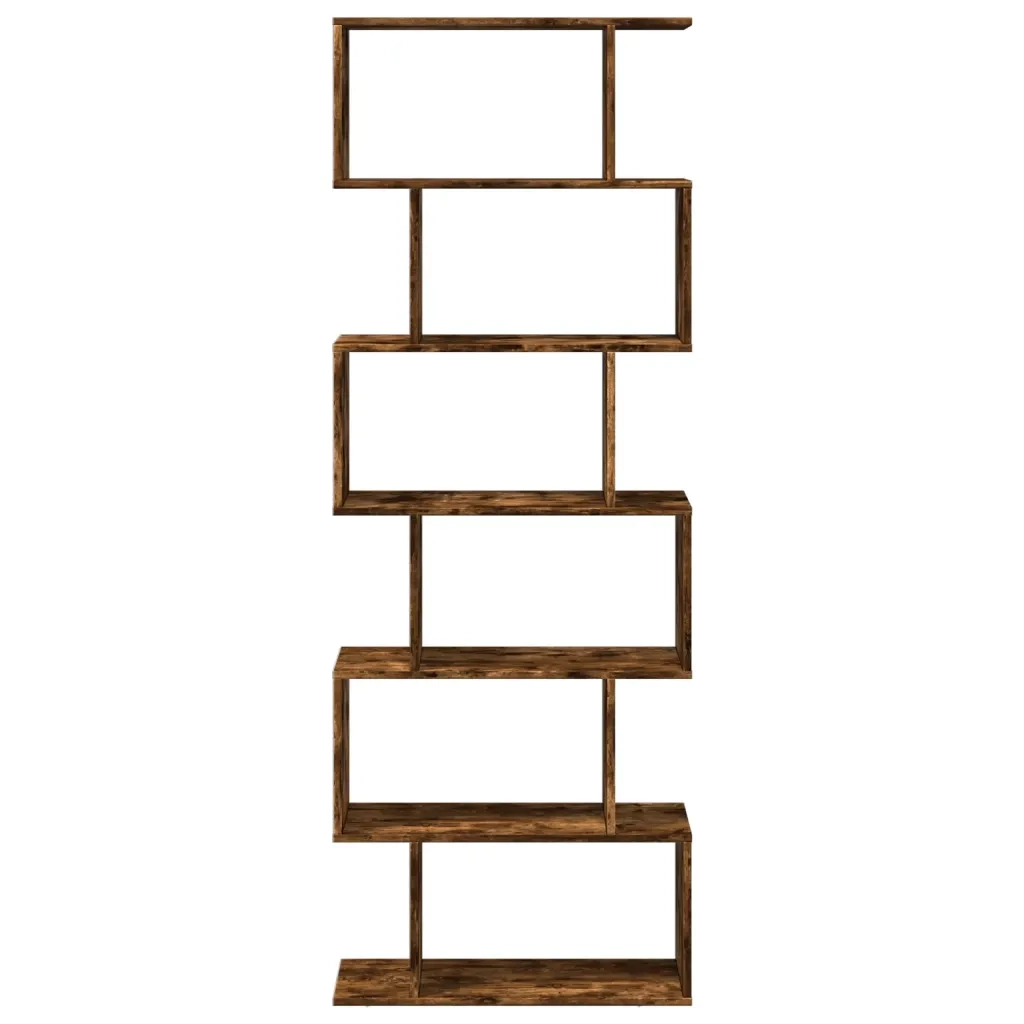 Libreria 6 Ripiani-Scaffale per Libri-Mobile di Stoccaggio Rovere Fumo 70x24x193 cm in Truciolato