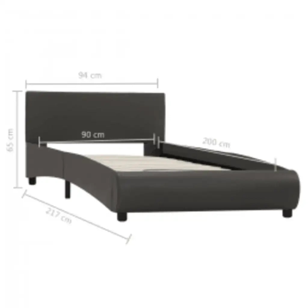 Giroletto con LED senza Materasso Grigio in Similpelle 90x200cm 285492