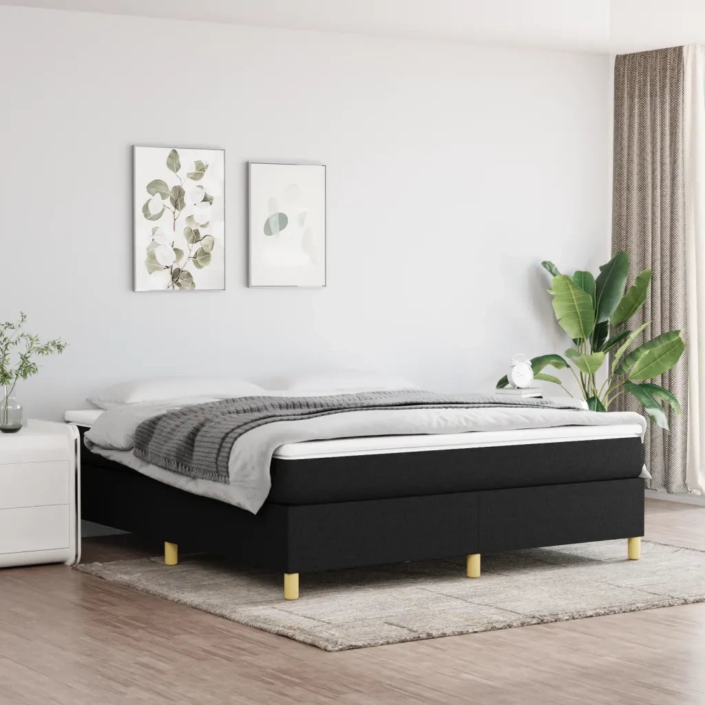 Struttura Letto a Rete a Molle Nero 180x200 cm in Tessuto 3120979