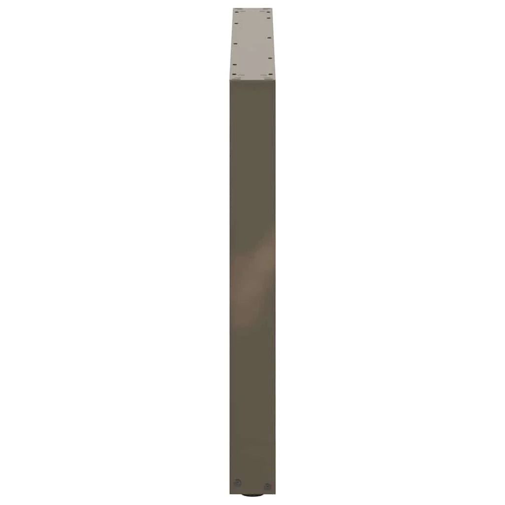 Set di 3 gambe per tavolo da pranzo a forma di U 100 x 72-73 cm con piedini regolabili stile moderno acciaio naturale 02_0057455
