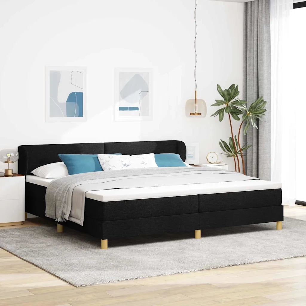 Letto a molle con materasso Nero 200 x 200 cm Tessuto 3340236