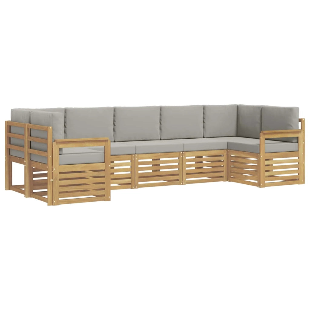 Set di divani da esterno 6 pcs Bianco e Grigio Chiaro 3392421