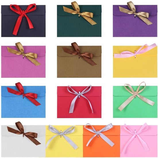 Enveloppe da regalo in carta riciclata - 13 pezzi - con retrocarta - con immagine - formato 12,5 x 17,2 cm - per pacchi di regalo