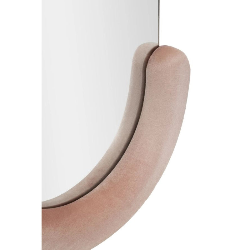 Specchio Da Muro Chantal Velluto Rosa cm 60x7x160