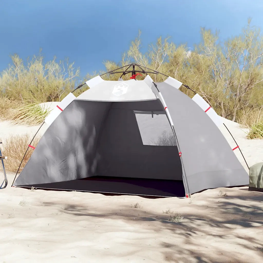 Tenda da Spiaggia 2 Persone-Tenda da campeggio Grigio Rilascio Rapido Impermeabile 707565