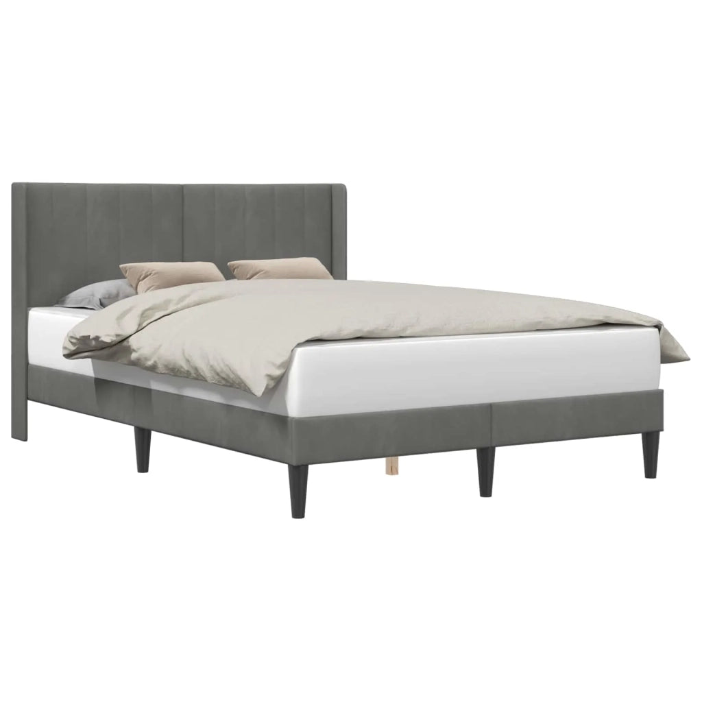 Struttura del letto-Giroletto Grigio Scuro 140 x 190 cm Velluto 241194