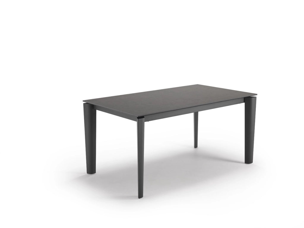 Tavolo allungabile Horus con piano in ceramica ruggine effetto pietra e struttura in metallo antracite 160-240 cm - Design Moderno