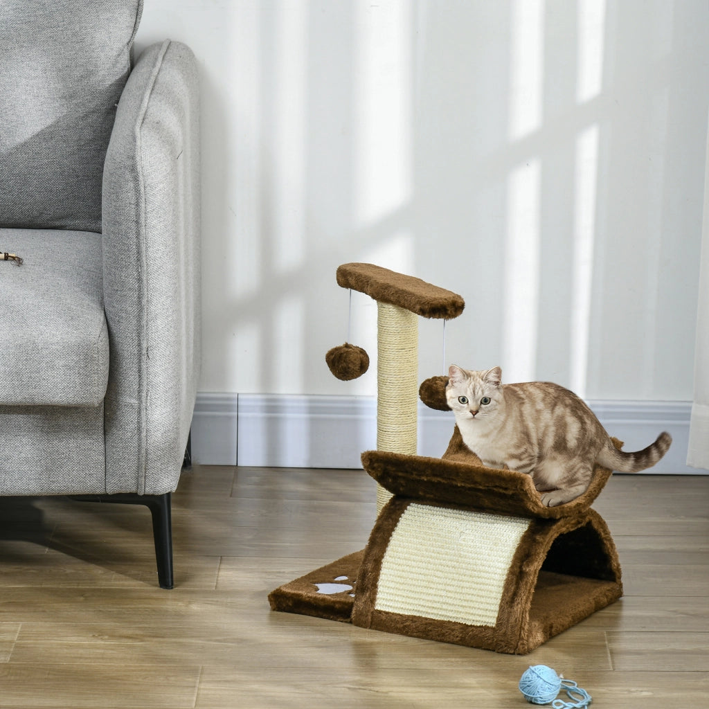 Albero per Gatti con Cuccia e Palline ¨C Zephmum ¨C Naturale Altezza 43cm