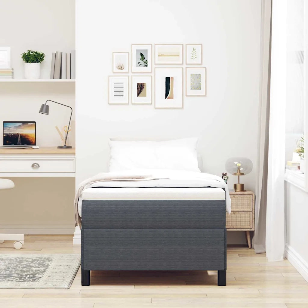 Letto a molle Grigio scuro 80 x 200 cm Tessuto in Cords 42006938