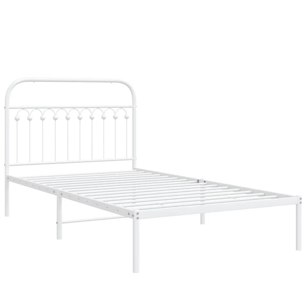 Giroletto con Testiera Metallo Bianco 107x203 cm 376645