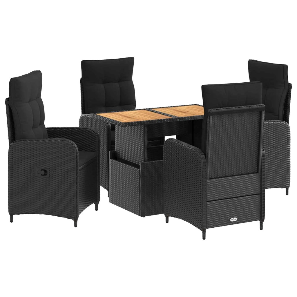Set da pranzo per esterni 5 pz Nero 3422407