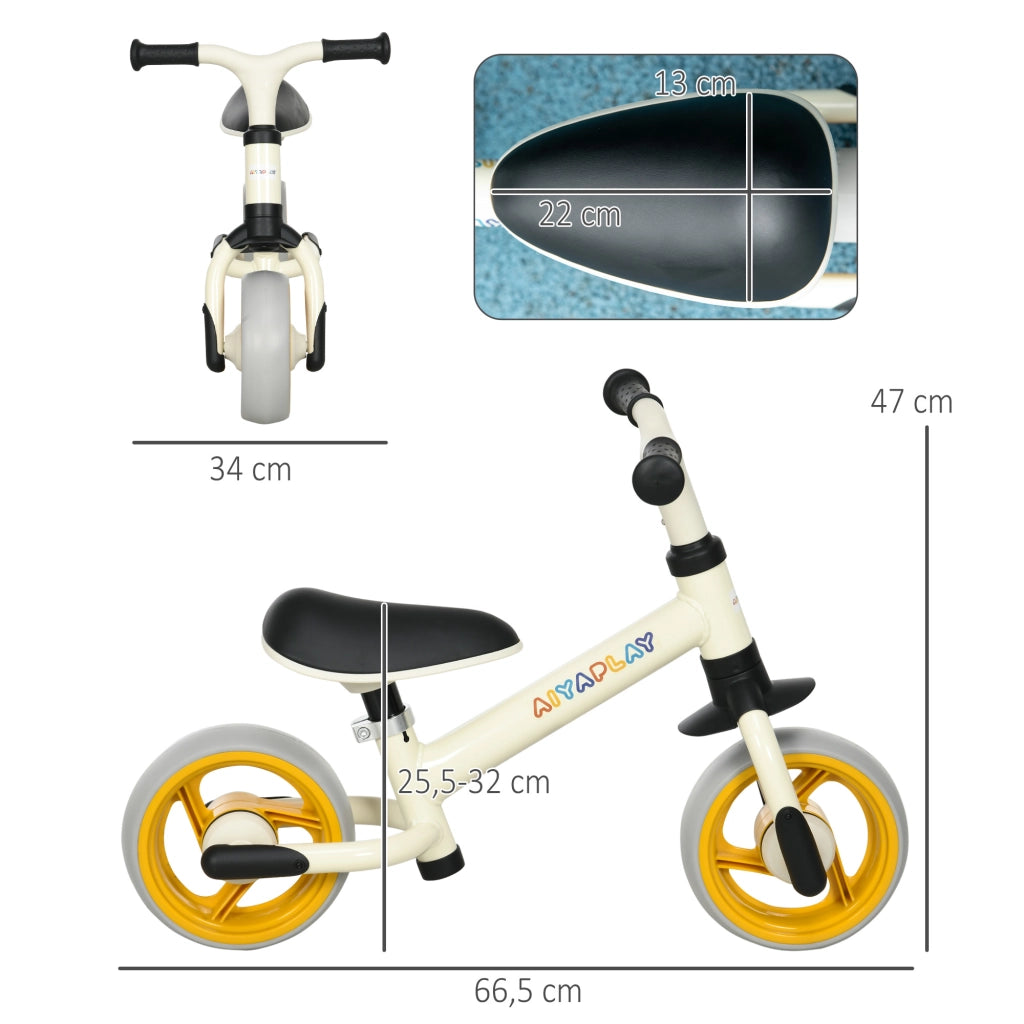 Bicicletta di Equilibrio Bambini ¨C zephmum ¨C Bianco e Arancio 66.5x34x47 cm