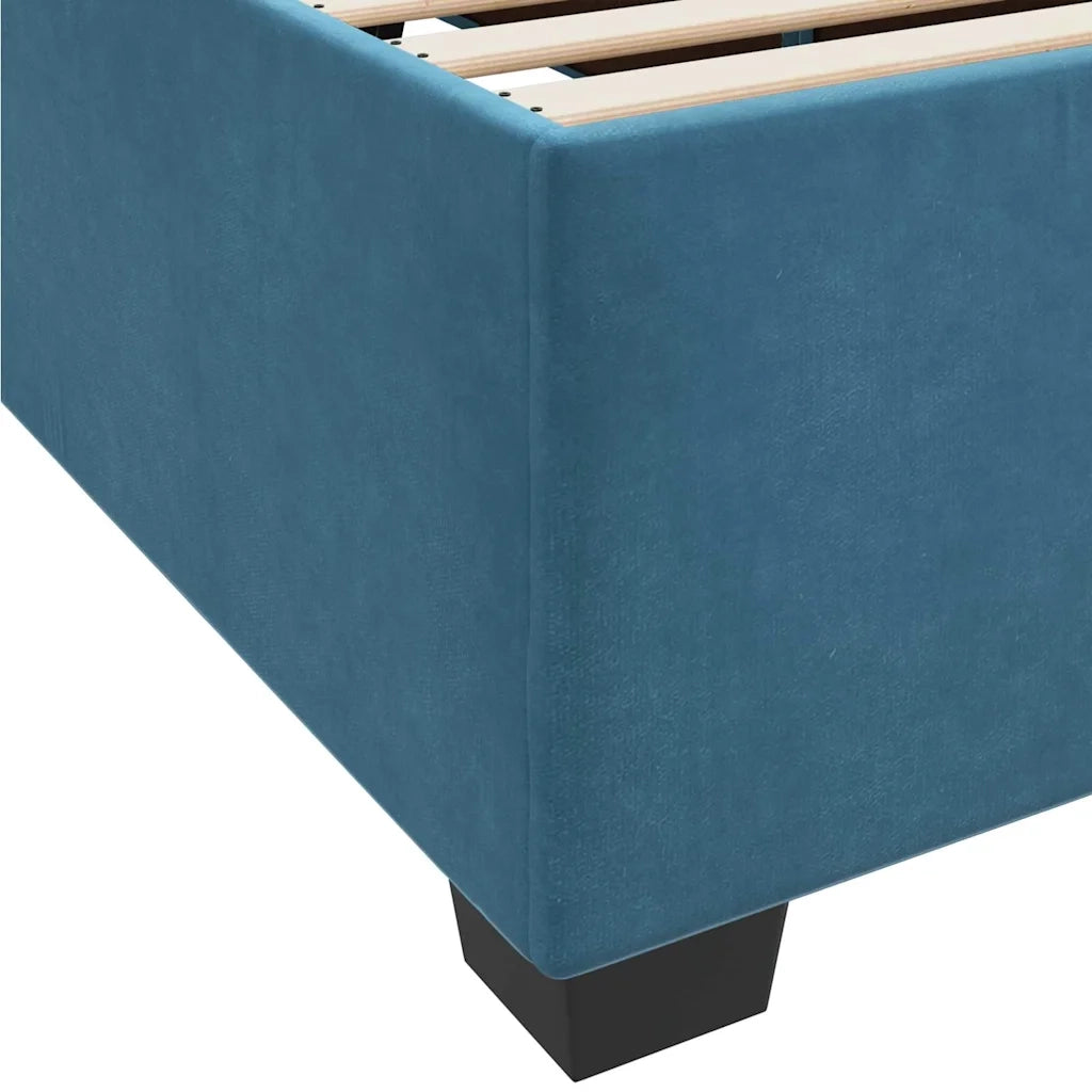 Letto singolo | Letto per adulti | Struttura del letto con materasso Blu 80 x 200 cm Tessuto