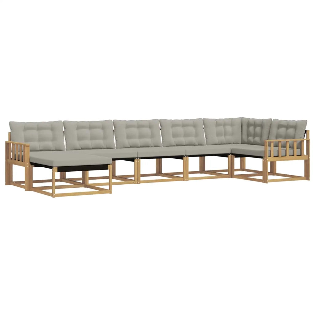 Set di divani da esterno 7 pcs Bianco e Grigio Chiaro 3388897