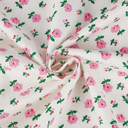 Tessuto floreale 1 x 1,62 m - Stoffa di cotone - Fiori rossi retro - Decorazione per la camera - Fai da te per cucire e ricamare