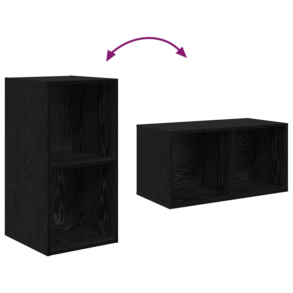 Set mobile TV-Credenza per TV Rovere Nero 37 x 37 x 107 cm Legno multistrato 463194