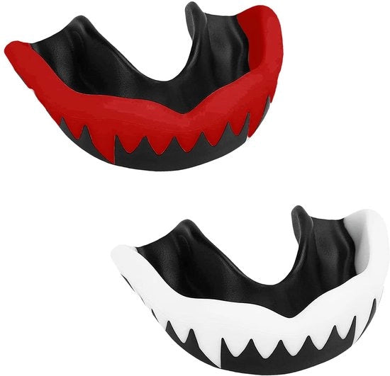 Tandbescherming per Due Unità - Protezione per Bambini e Adulti - Scatola Portatile per Igiene - EVA - Nero/Rosso/Nero/Bianco - 4,7 x 5,8 x 1,9 cm