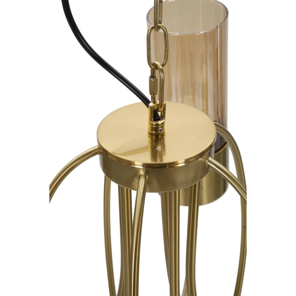 Lampada a Sospensione VKH78, Oro, Metallo, 60x60x103 cm