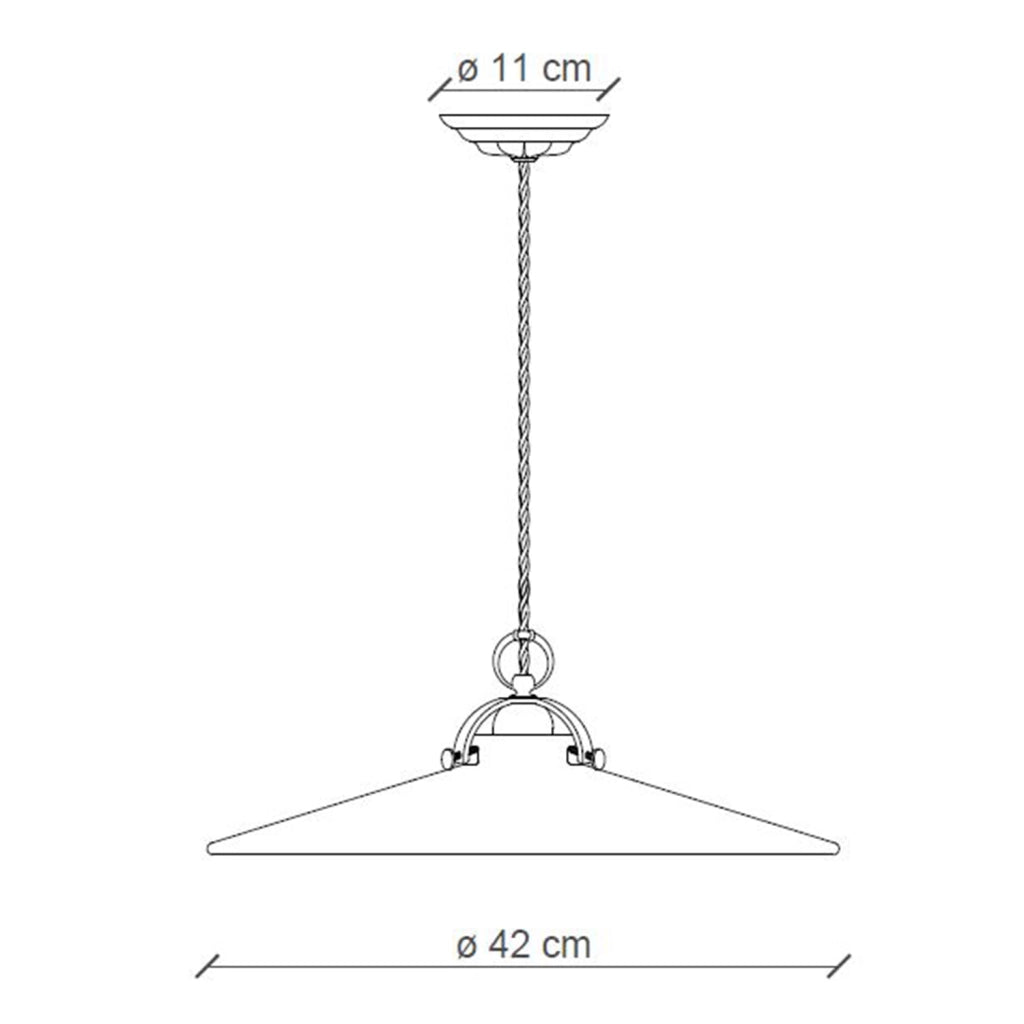 Sospensione Industrial Minimal B&W Metallo Smaltato Nero 1 Luce E27 42Cm