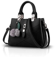 Borsa da Messaggero per Donna con Pompom Nero
