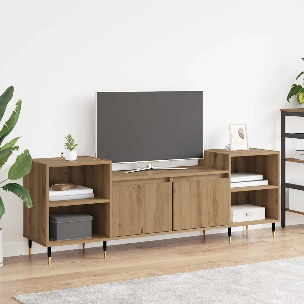 Mobile TV-Credenza per TV-Console TV Rovere artigianale 160 x 35 x 55 cm Legno multistrato 810540