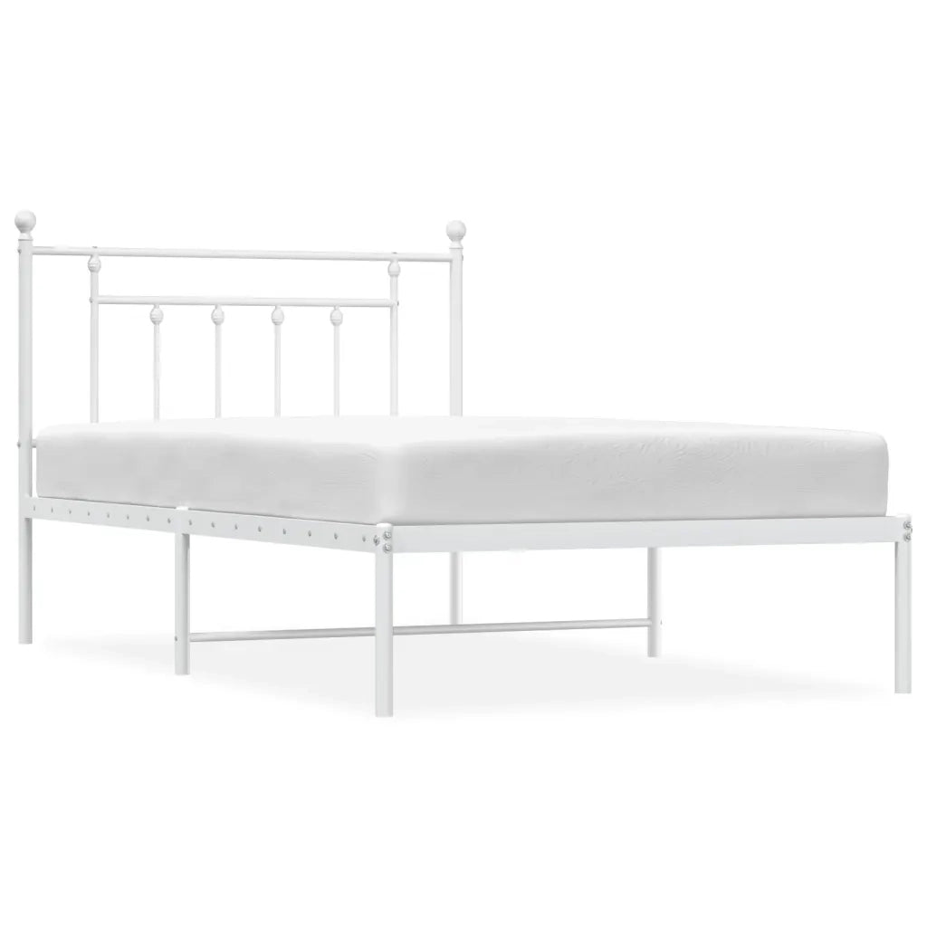 Giroletto con Testiera Metallo Bianco 107x203 cm 353582
