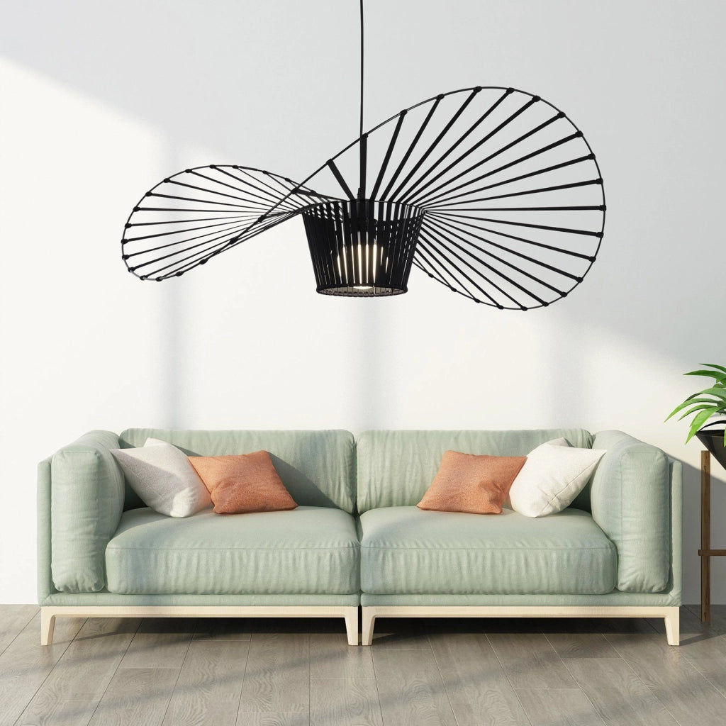 ZMH Lampada a Sospensione Moderna a LED Nero E27 100 cm per Sala da Pranzo