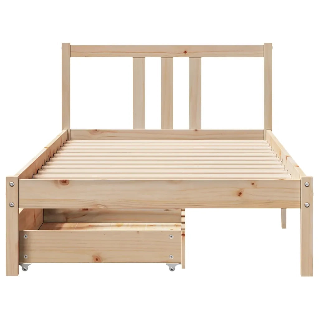 Letto senza Materasso 90x190 cm in Legno Massello di Pino 3301622