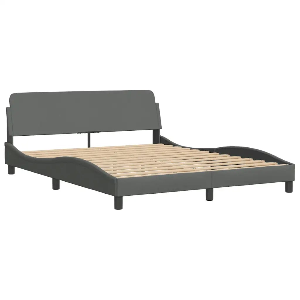Giroletto-Struttura Letto Dover Grigio Scuro 160x200 cm Tessuto