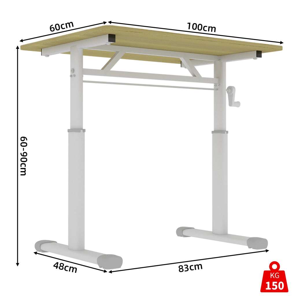 SCRIVANIA Regolabile in Altezza 108 cm Legno e Metallo