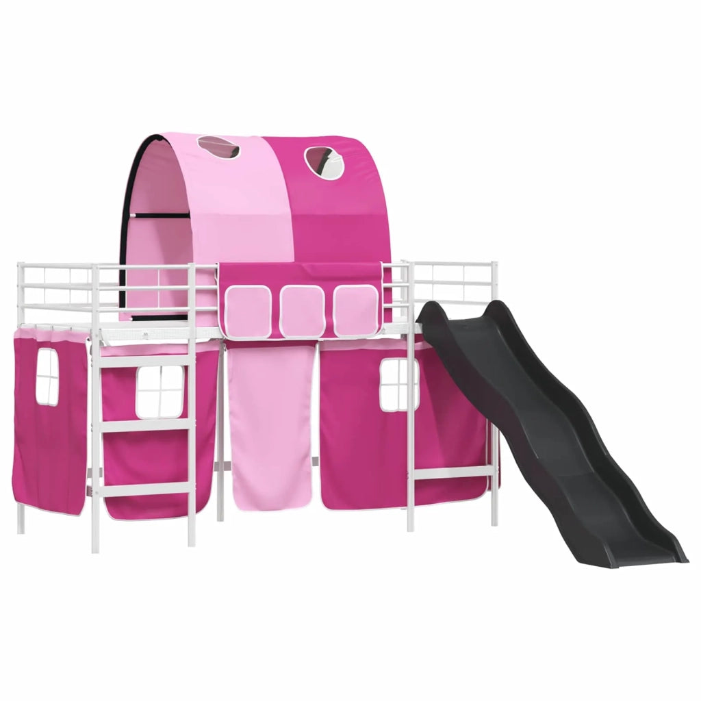 Struttura del letto loft per Bambini | Letto Infantile | Lettino Bianco e Rosa 75 x 190 cm