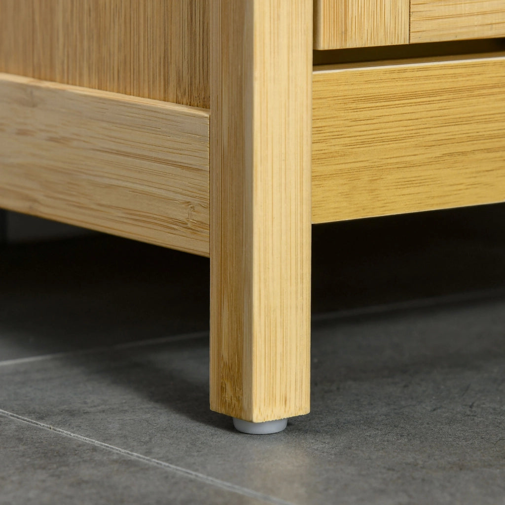 Mobiletto Bagno con Cesto ¨C zephmum ¨C MDF e Bamb¨´ 40x30x86.5cm