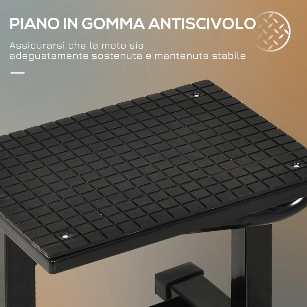 Cavalletto Alzamoto in Acciaio ¨C Xylo ¨C 150kg, Superficie Gomma, 48x34x43cm, Nero
