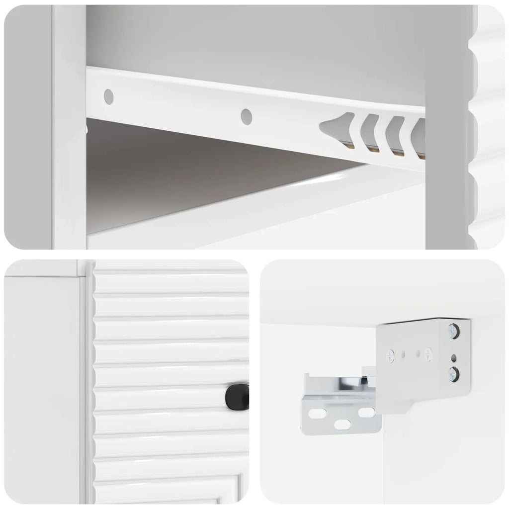 Mobiletto da notte a muro Bianco Lucido 34,5 x 33 x 20 cm 898603