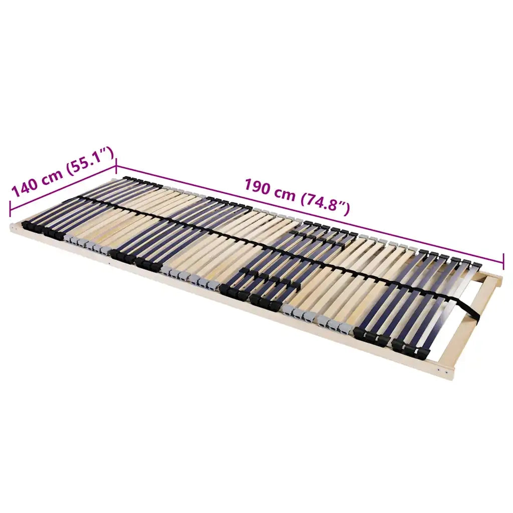 Letto matrimoniale | Letto per adulti | Base a doghe Marrone 140 x 190 cm Legno massello di faggio