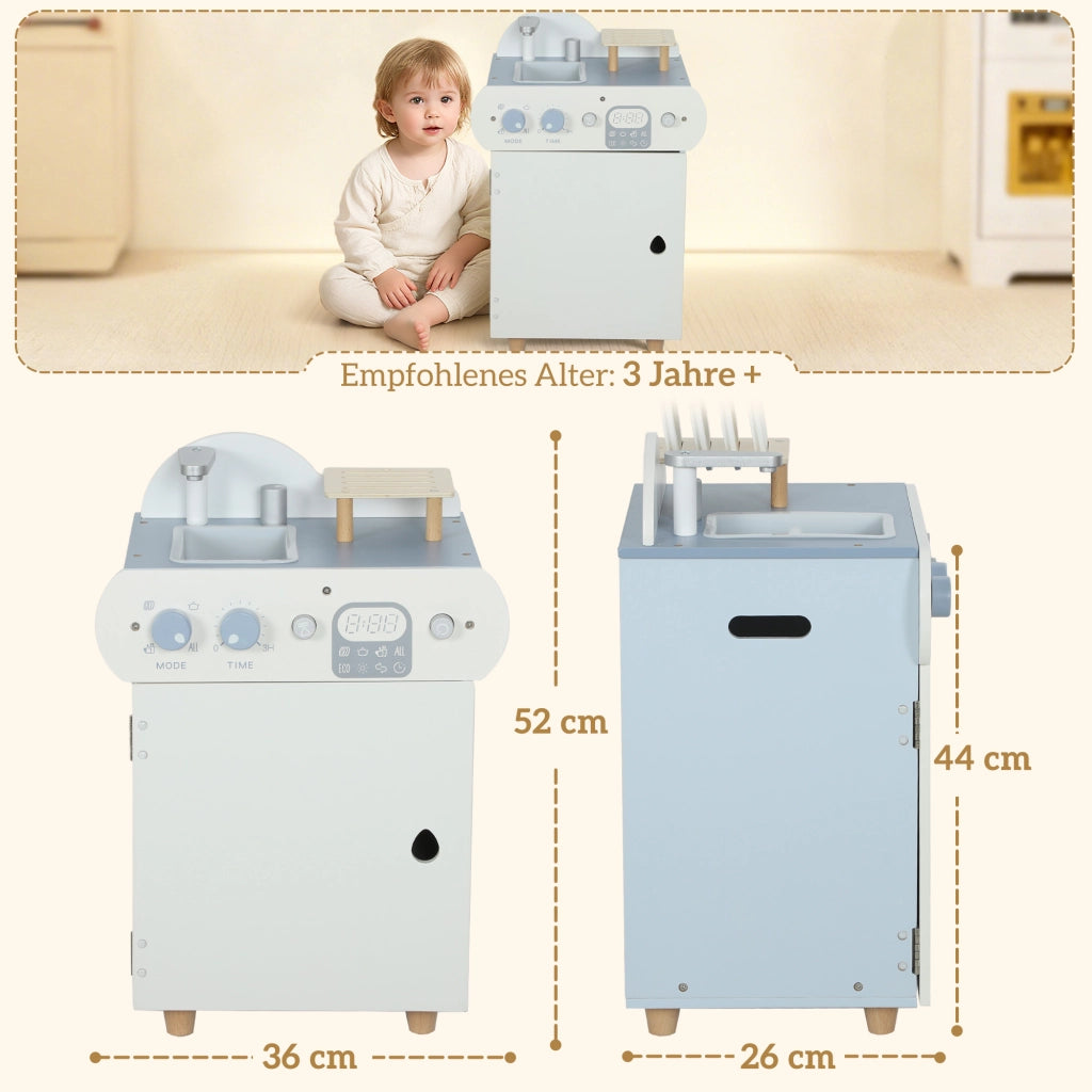 Cucina Giocattolo per Bambini ¨C Minimal ¨C Legno MDF, Colore Blu Chiaro